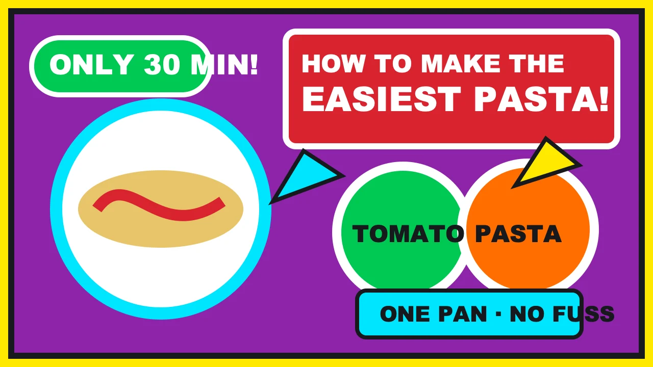 Fictional crowded cooking thumbnail before design revision