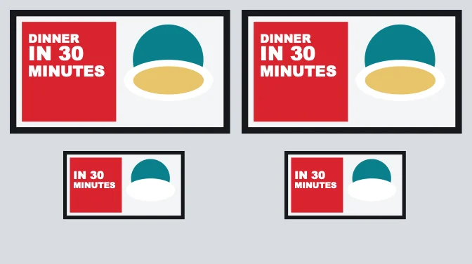 Four-up original thumbnail reduction test at compact recommendation size